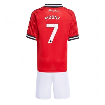 Billige Fotballdrakt Manchester United Mason Mount #7 Replika Hjemmedraktsett Barn 2025-26 Kortermet (med bukser)